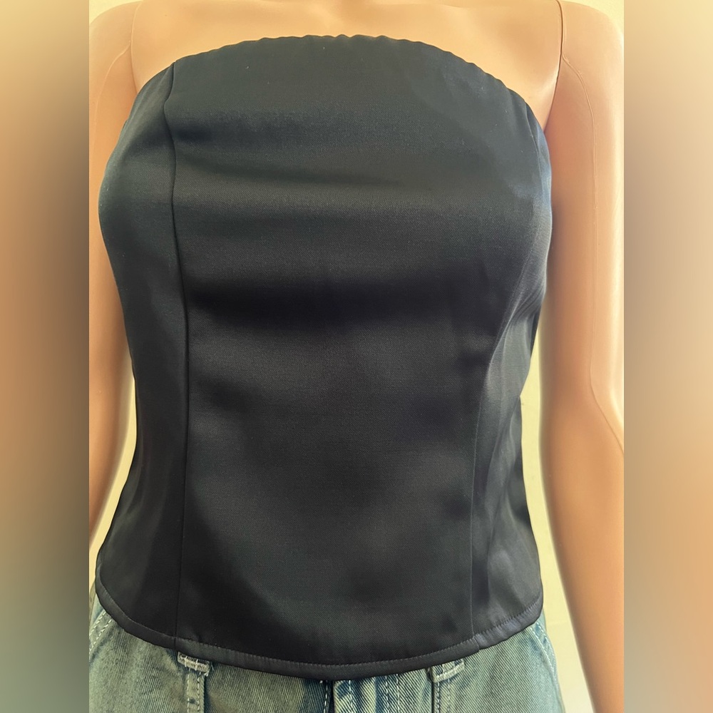 a new day Black Strapless Satin Camisole